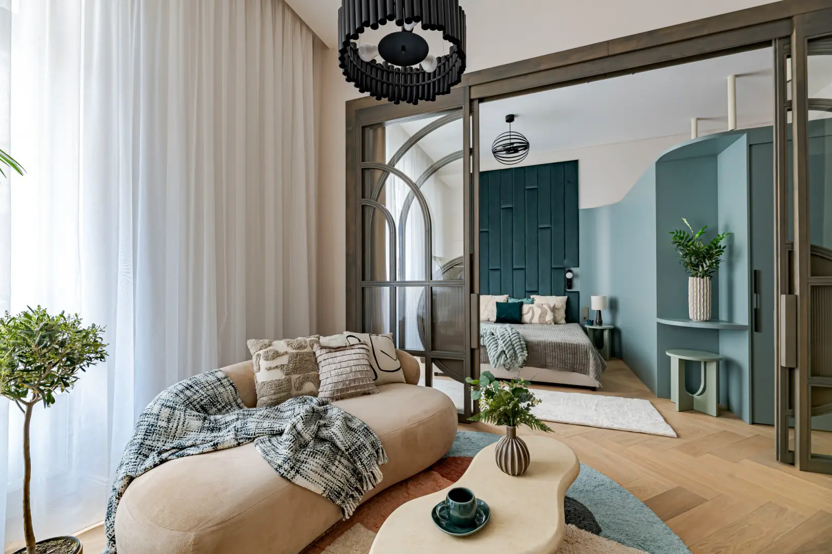 Modern apartman nappali